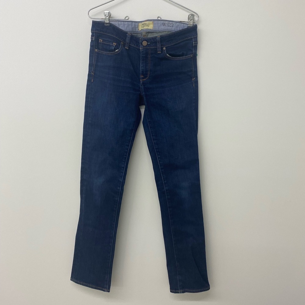 Not for sale!!!!!  Holding horses straight leg dark wash jeans